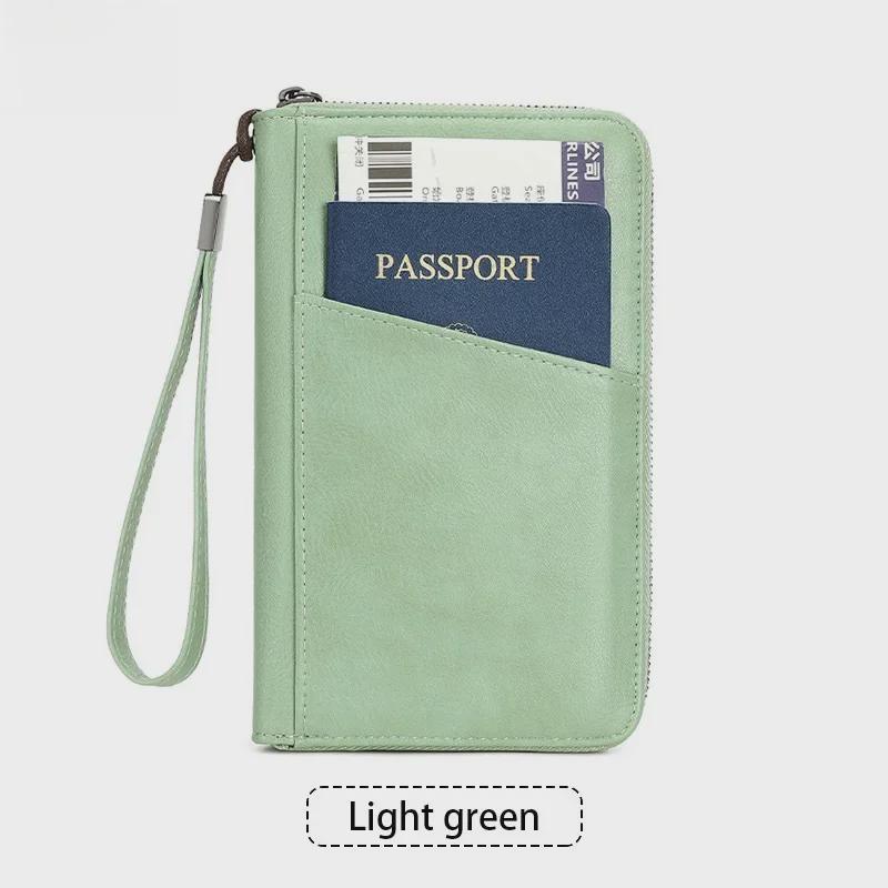 Кошелек для паспорта с защитой от магнитного RFID-излучения, застежкой-молнией и многофункциональным хранилищем