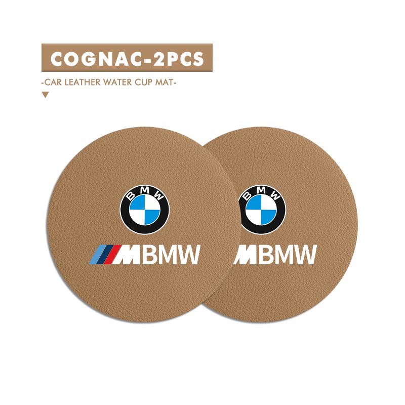 2PCS Suede Car Coaster Water Cup Slot Non-Slip Pad For BMW Performance X1 X3 X5 E39 E46 E90 F20 E60 F30 M3 M5