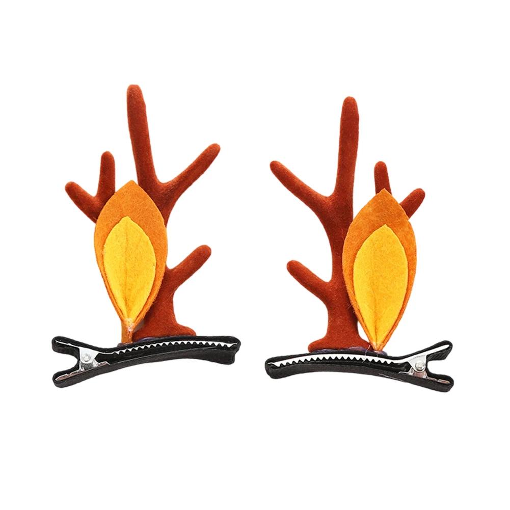 Christmas Decorative Deer Antler Hair Clip Party Costume Accessory Halloween Adult Hair Card Adorable Girl Heart Festival Gift