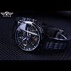Winner New Top Men's Watch Black Skeleton Steel Band Men's Automatic Mechanical Watch Men's Blue Needle Automatic Mechanical Watch