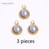 Trendy Gold Color Oval Pearl Pendant For Necklace Making Findings,Brass Metal Pearl Pendants Charms DIY Jewelry Accessories