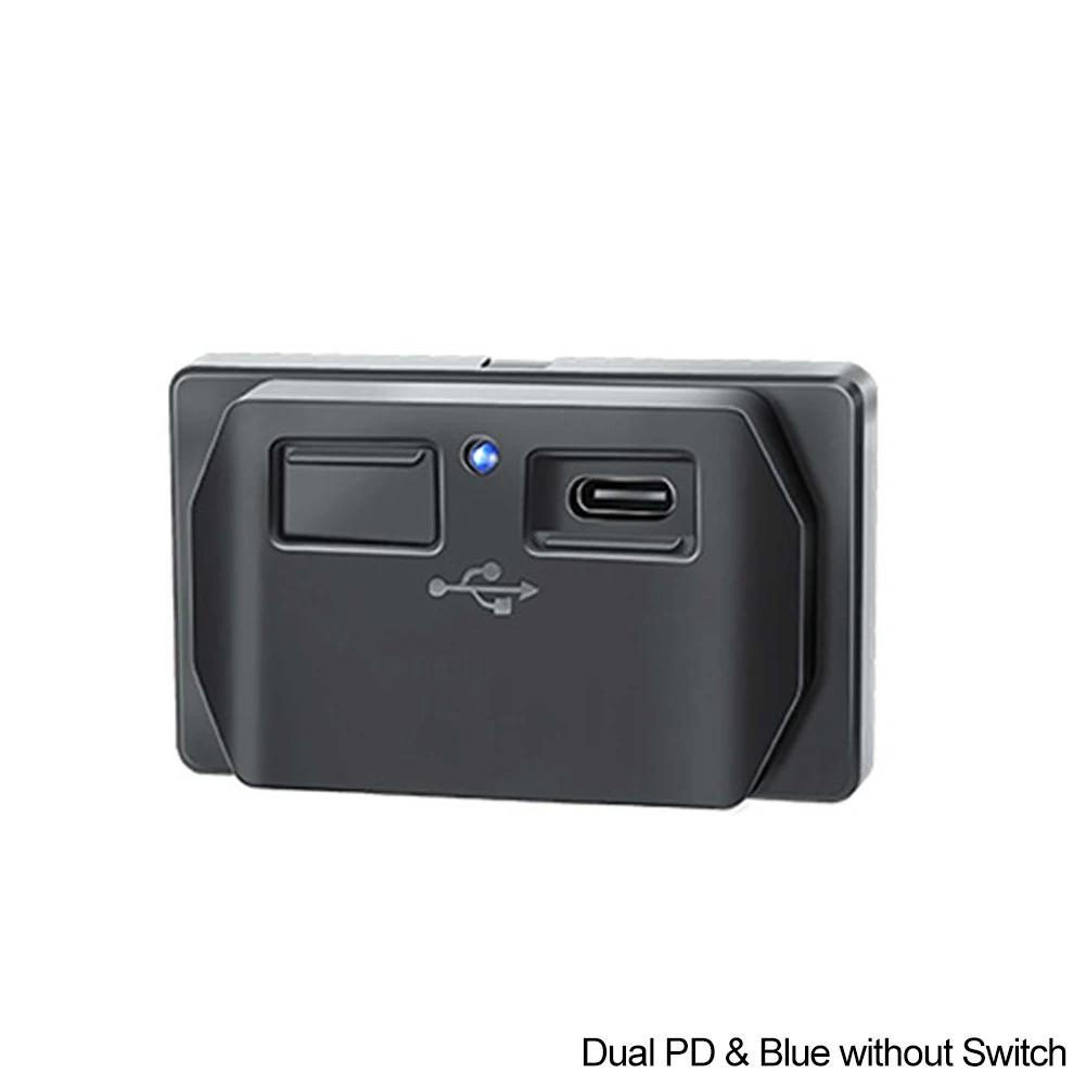 QC3.0 PD USB розетка двойная USB зарядное гнездо водонепроницаемая автомобильная зарядная панель с кнопочным переключателем для автомобиля морской лодки автофургона автобуса грузовика