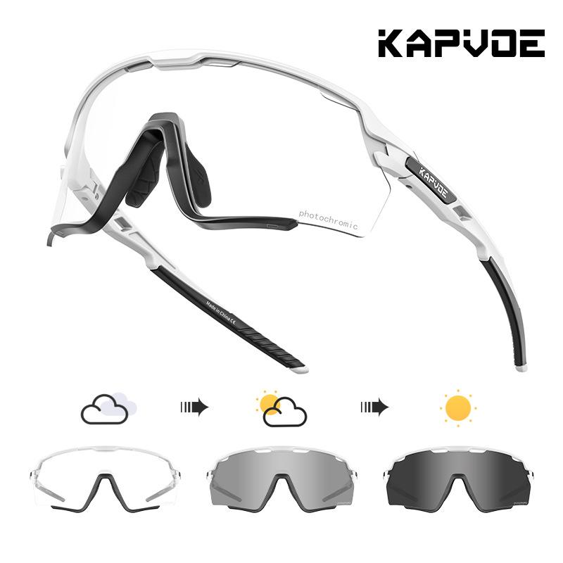 KAPVOE Pterodactyl Color-Changing Cycling Glasses for Men & Women - Mountain Bike Sports Eyewear