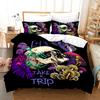 Magic Colorful Mushroom Bedding Set 3D Cartoon Mushroom Bed Linen Single Queen King Full Size Kids Girls Duvet Cover Room Decor