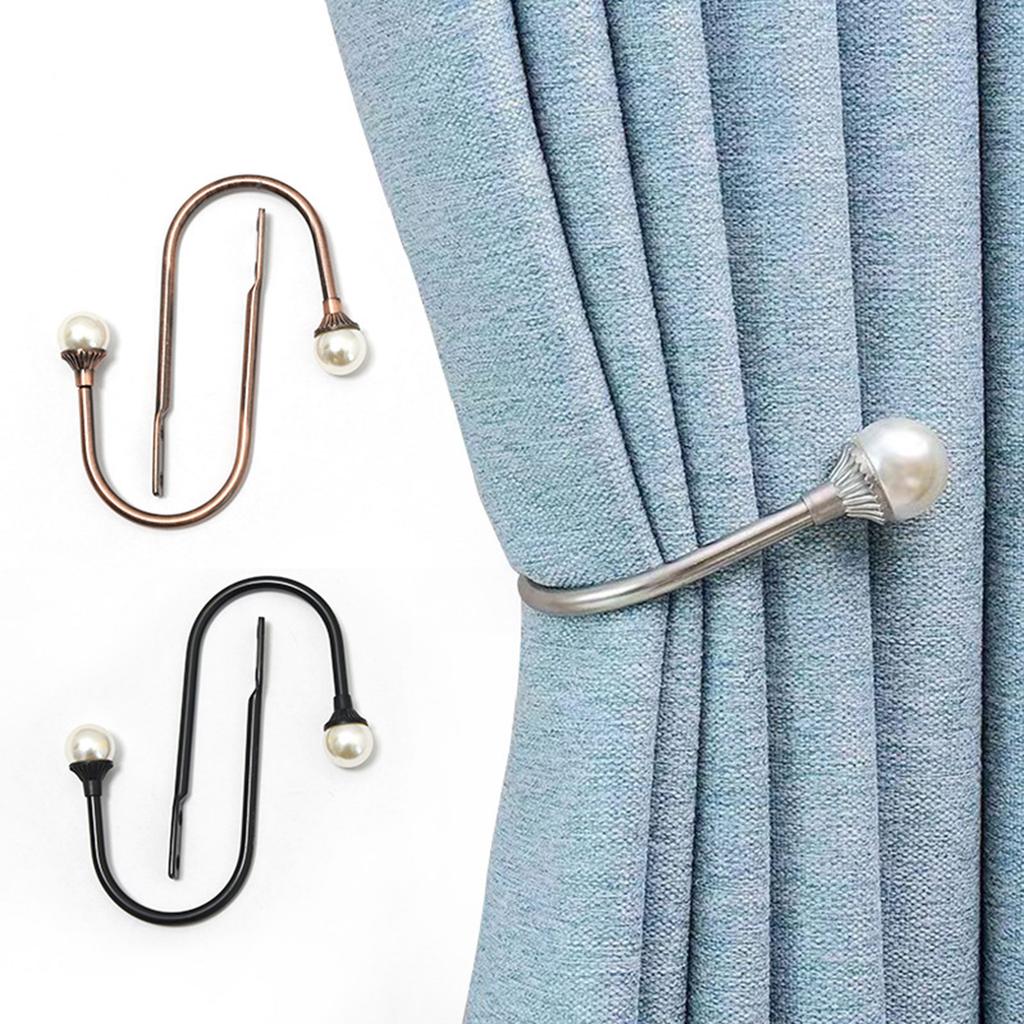 2Pcs Metal Curtain Hooks Curtain Tieback Hooks Decorative Curtain Holdbacks Window Curtain Holder Drapery Holdbacks