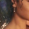 Pandora Серьги из серебряного сплава с позолоченной медью, дизайн "Змеиная кость", унисекс, 262728C00