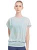 Loopa Sheer Yoga Short Ice Size M Top, Women's Sleeve, See-Through, Cool-to-the-Touch, Moisture-Wicking, Quick-Drying, Green,