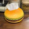 Circular Hamburger Tissue Box, Creative Retro Living Room Paper Box, Funny Home Decoration Ornament