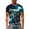 Summer Men's T-shirt 3D Animal Print Loose Round Neck Short Sleeve Tops Men