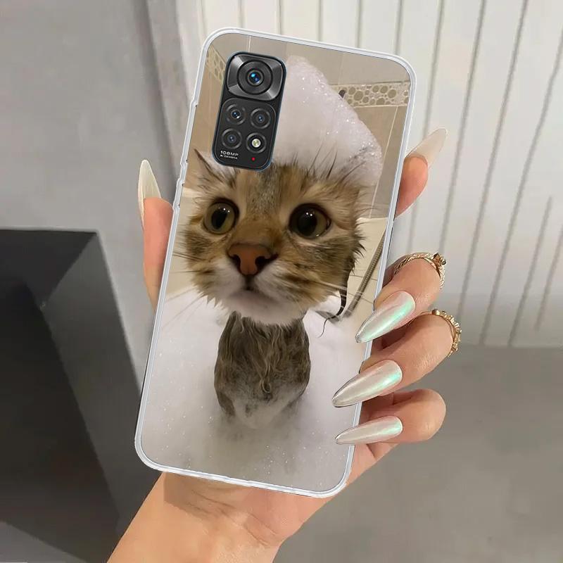 Забавный чехол для телефона с мемами про кошек для Xiaomi Redmi Note 15 14 14S 13 12S 12 Pro 11S 11 Plus 11T 11E 10S Мягкий чехол-накладка Redm