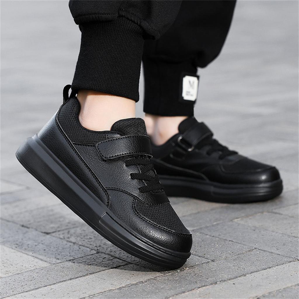 Classmates Children's New Spring and Autumn Boys' Middle and Older Children's Board Shoes Elementary School Shoes Small Leather Shoes Black Girls' Sn