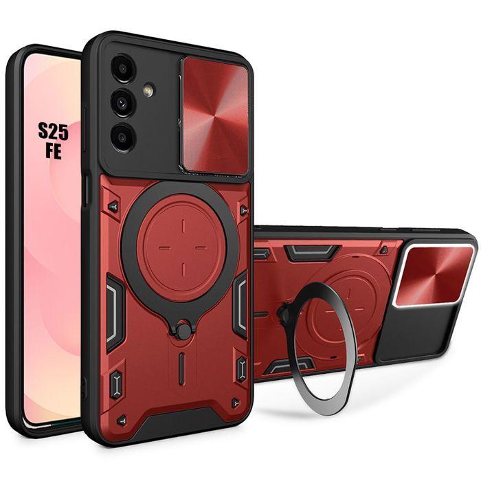 Coque de Téléphone - BOOLING - pour Samsung Galaxy S25 FE - Rouge - Antichoc - Protection Caméra