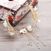 Handmade Bridal Headwear Earring Set Tassels Earring Flower Headbands Female Decoration