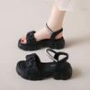 Fairy wind platform sandals female outer wear summer new 2025 soft sole student height increase small sandals