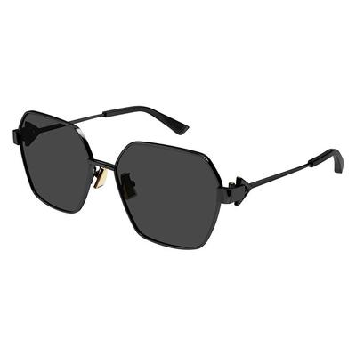 Bottega Veneta Квадратные Солнцезащитные Очки Черные/Серые Унисекс Очки BV1224S-001