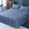 Solid Color Bed Skirt 1pcs Cover Bedroom Bed Cover Bed Skirt with 2pcs Pillowcase Non-slip Mattress Cover Bedsheet Bedspread