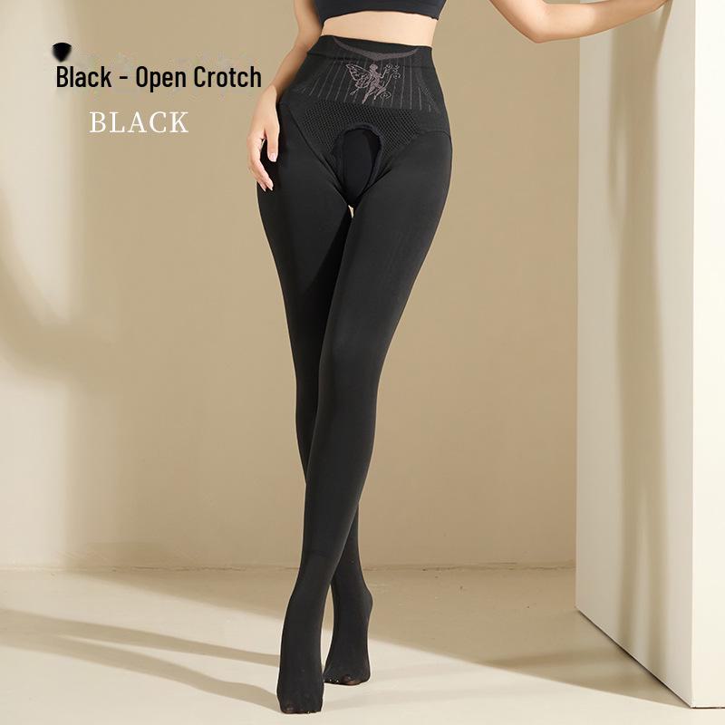 Колготки Flower Fairy Warm Nude Plus Velvet Open Crotch - Леггинсы большого размера для осени и зимы