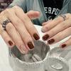 24 шт. Новый продукт Майяр, белый осенью и зимой, ношение ногтей, однотонный цвет, темно-кофейный, кошачий глаз, короткий дизайн ногтей, простой дизайн ногтей