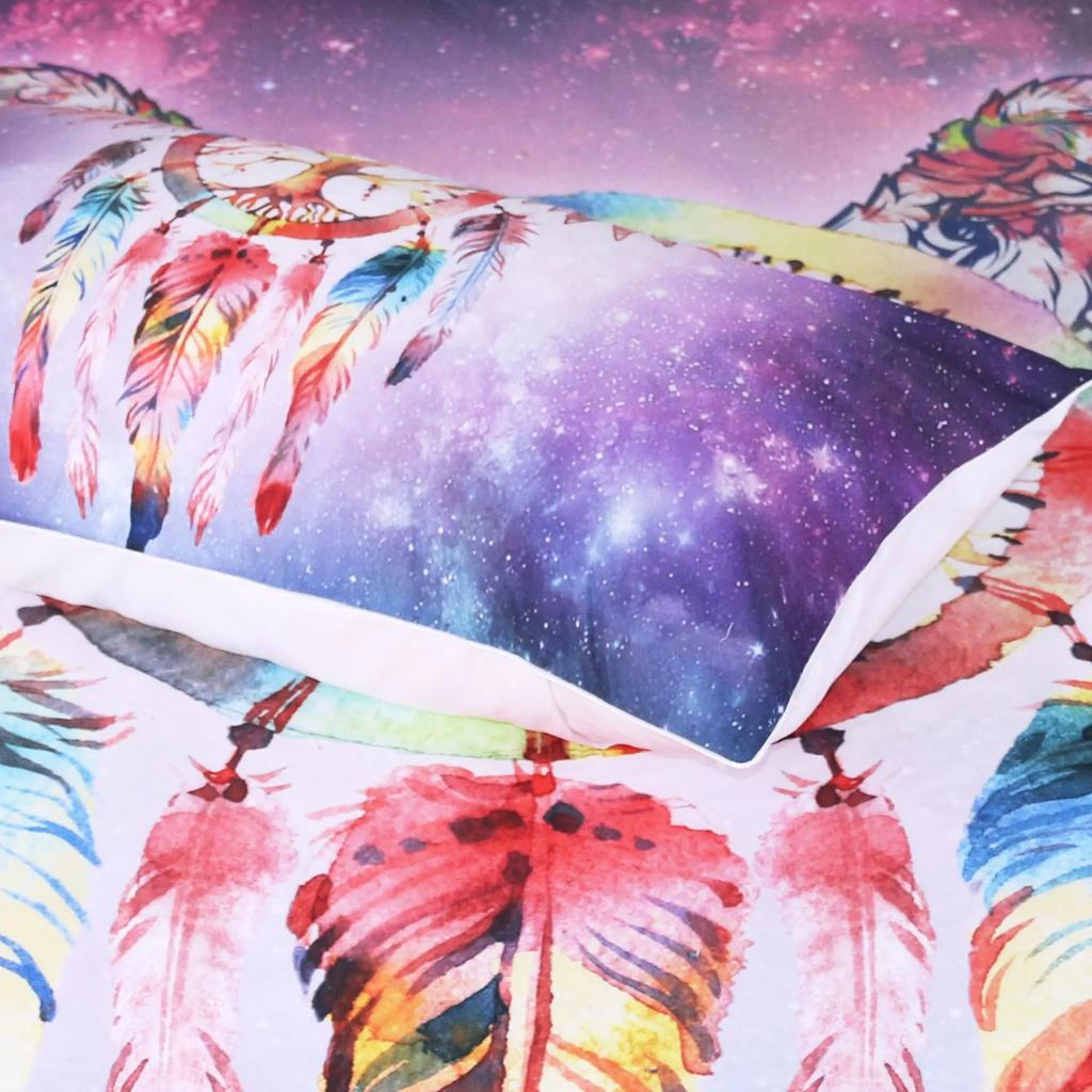 Постельное белье Кинг Постельный комплект Ловец снов Вестерн Розовый, Фиолетовый Бохо Королева Постельные принадлежности Покрывало Пододеяльник Комплекты Королева 228x228см T58R