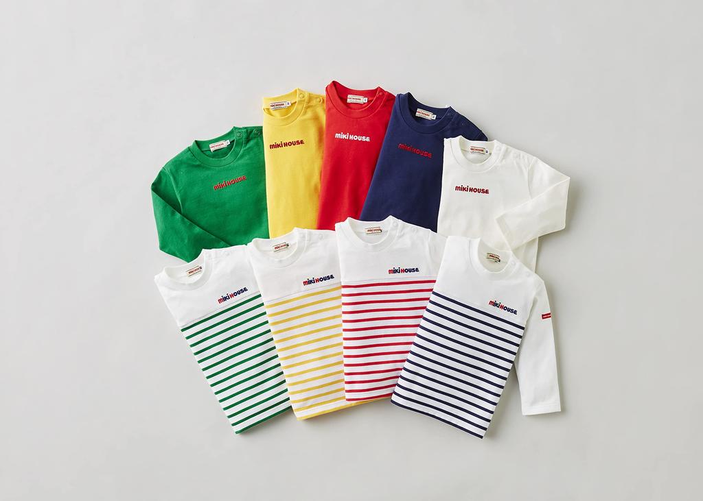 MIKI HOUSE Long Sleeve Made in Navy T-Shirt, Logo, Plain, Simple, Japan, Boys, Girls, Baby, Kids, Children's Clothing, Kindergarten, School,