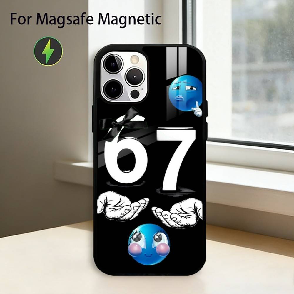Шесть S-Семь 67 Чехол для телефона для iPhone17,16,15,14,13,12,11 Plus,Pro Магнитный для Magsafe Беспроводной зарядки