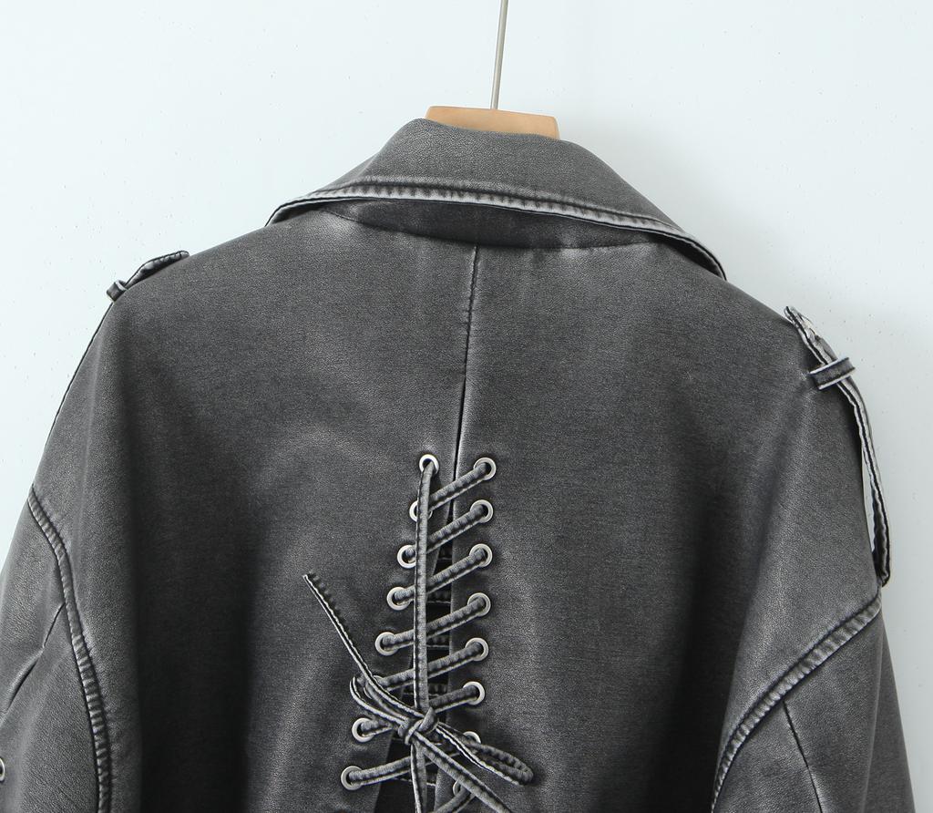 Женский элегантный пиджак, двухцветный, отложной воротник, длинные рукава, карманы, молния, женские уличные пальто на шнурке, Mujer