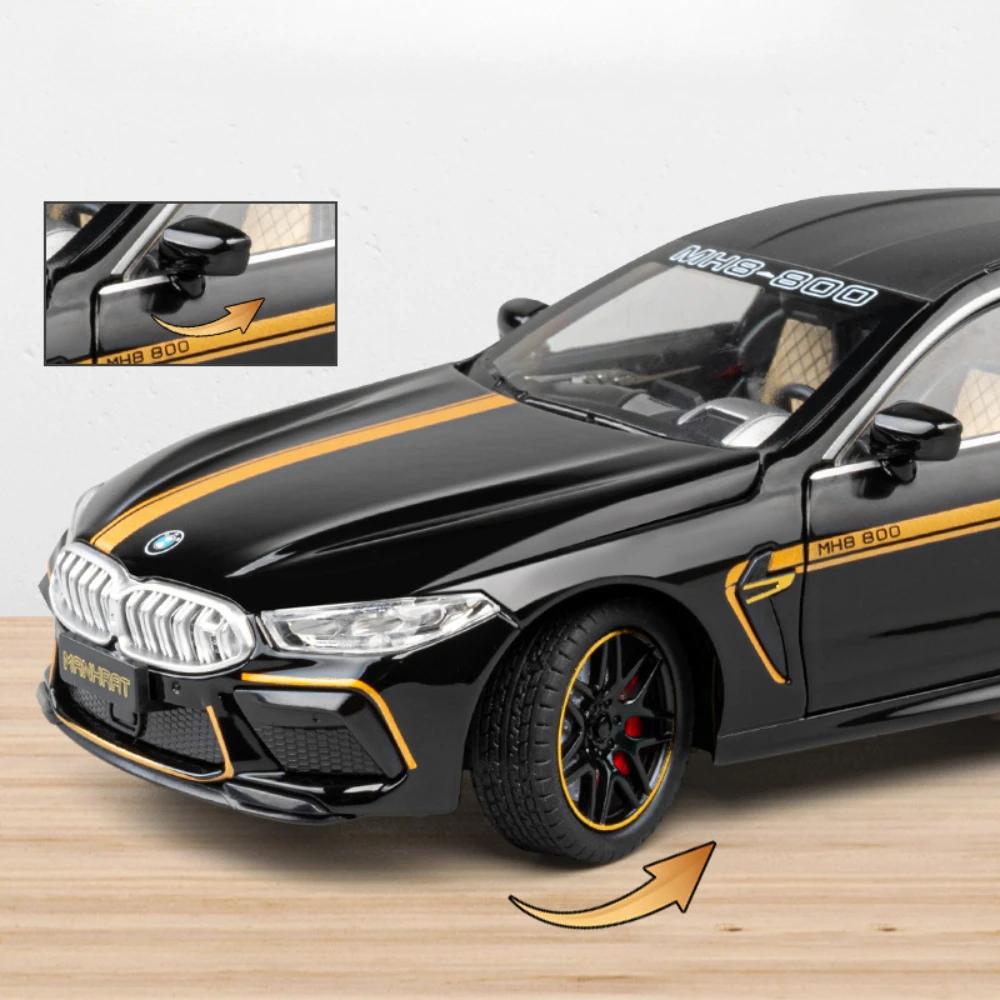 1/24 BMW M8 Alloy Superscar Модель Масштаб Литой Металлический Автомобиль Звук и Свет Моделирование Коллекционные Игрушки Подарок На День Рождения Детей