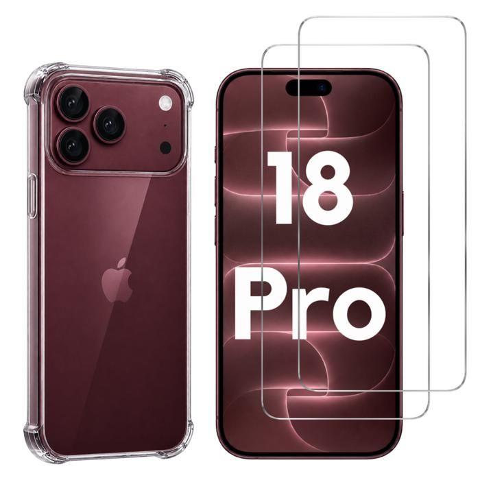 Ударопрочный чехол для iPhone 18 PRO и 2 Защитных стекла для экрана Phonillico®