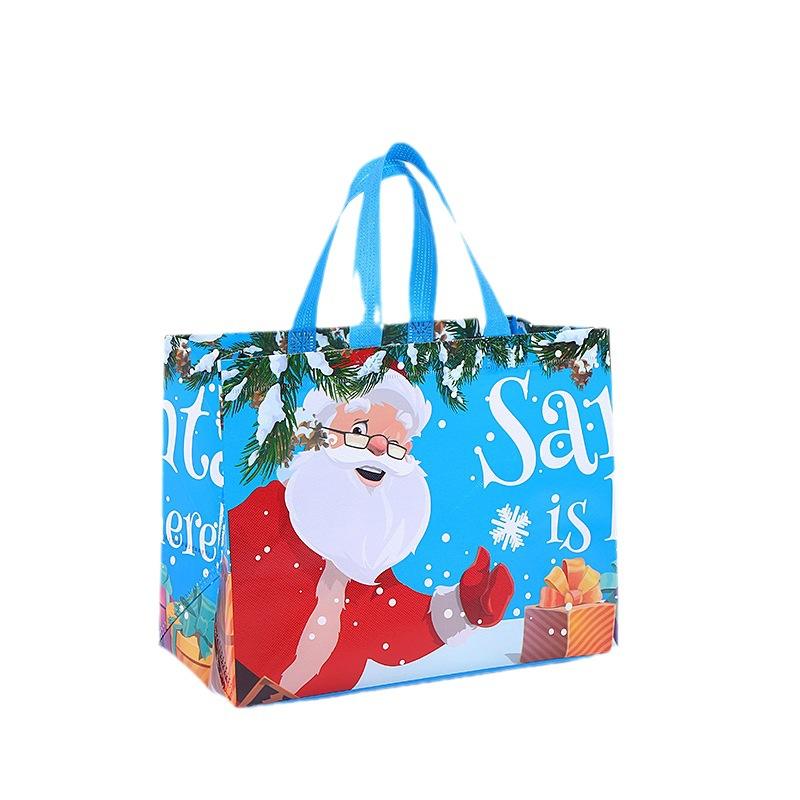 Santa Elk Snowflake Tote Bag Children's Gift Bags Thickened Non-woven Waterproof Bag Christmas Gift Bags Christmas Decoration