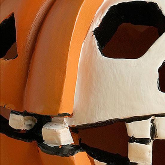 Хэллоуин Статуэтка Тыквы Жуткая Скульптура Тыквы Черепа Смола Настольное Украшение для Обеденного Стола Гостиной Офисной Полки Декор