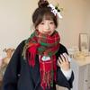 New Christmas Red Scarf Women's Winter High-end Plaid Imitation Cashmere Shawl Atmosphere Versatile Scarf