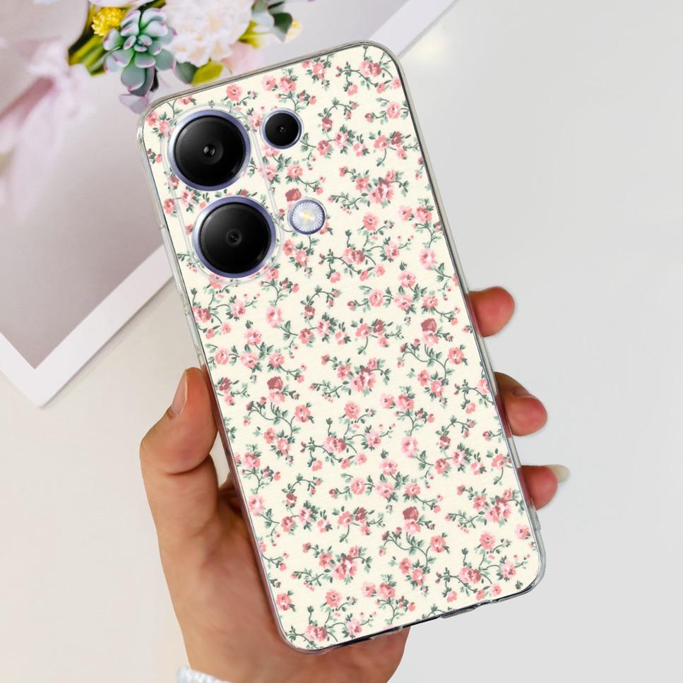 For Xiaomi Redmi Note 13 Pro 4G Case Beautiful butterfly flower TPU Soft Silicone Cover For Xiaomi Poco M6 Pro Bumper Phone Case