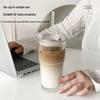 Ins Style 600ML Vertical Stripe Glass Straw Cup