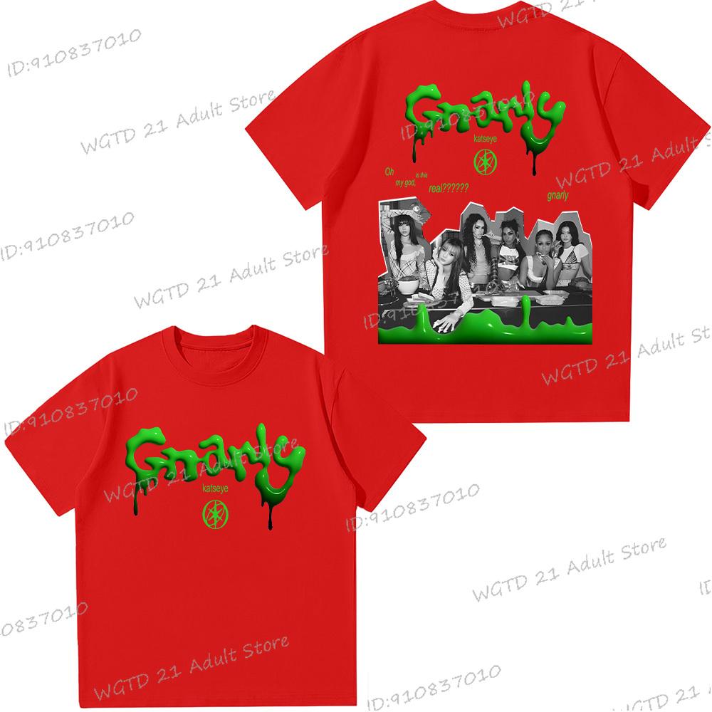 Casual Katseye Grunge Graphic T Shirt Women Men Hip Hop Streetwear Korean Pop Music Band Unisex Y2K Tops