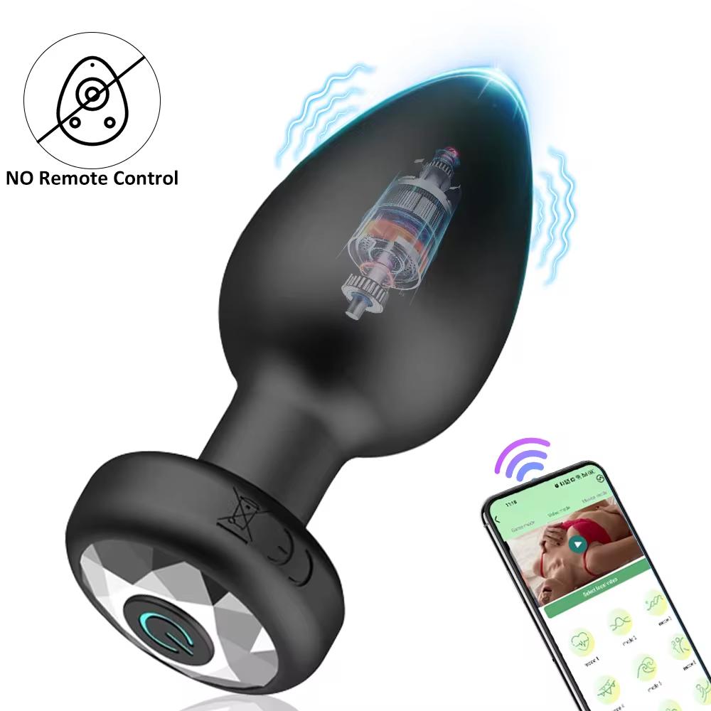 Bluetooth Анальный вибратор Анальная пробка Массажер простаты Женский мастурбатор Дилдо Взрослые секс-игрушки для женщин Мужчин Гей приложение Пульт дистанционного управления