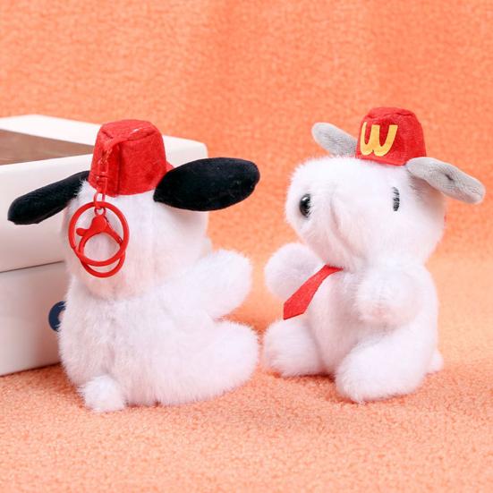 Брелок-подвеска в виде щенка для рюкзака, милая мультяшная одежда, красная шапка, плюшевый щенок, украшение, мягкая игрушка, подвеска для зеркала заднего вида автомобиля, украшения, подарки