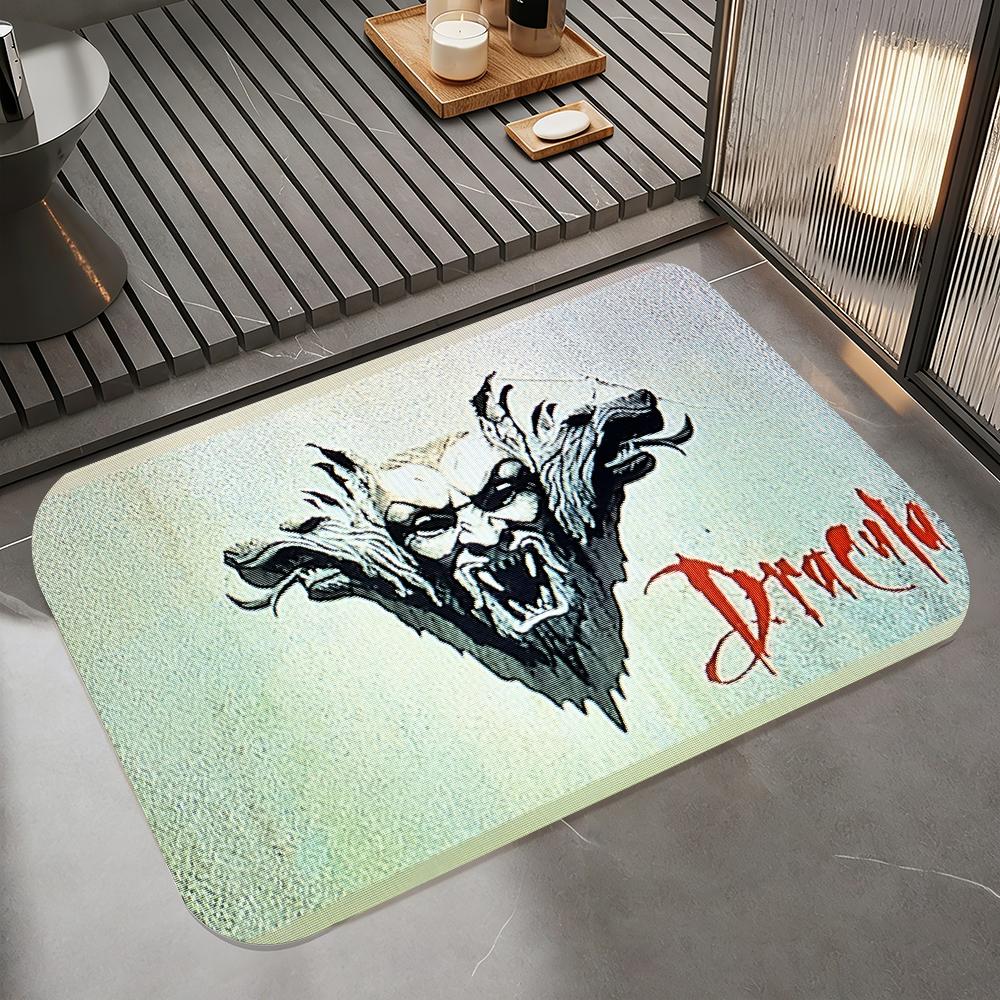 Anime D-Dracula Floor Mat Diatomite Bath Mat, Quick Dry Absorbent Non-Slip Door Mat