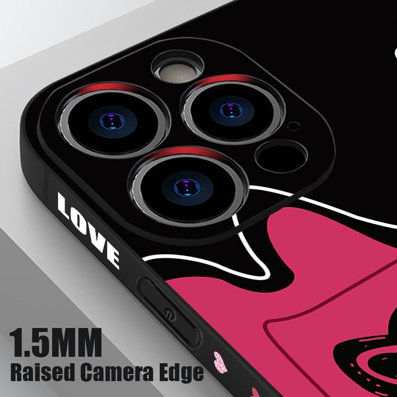 Милый Чехол-Ремешок с Узором Сердечки Для iPhone 17 Pro Max Funda iPhone 16 15 14 13 Pro Max 11 16E 17E Мягкий Силиконовый Чехол