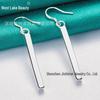 Solid Silver Rectangular Column Earrings for Women - West Lake Beauty Jewelry