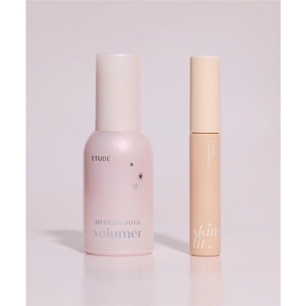 Etude [Набор для планирования] Nymph Glow Volumer 24 г + Big Cover Concealer / Сияющая кожа / Маскировка недостатков