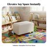 Rectangular Padded Stool adaptable Upholstered Footrest adaptable Use Sturdy Construction for Students, Living Room, Library
