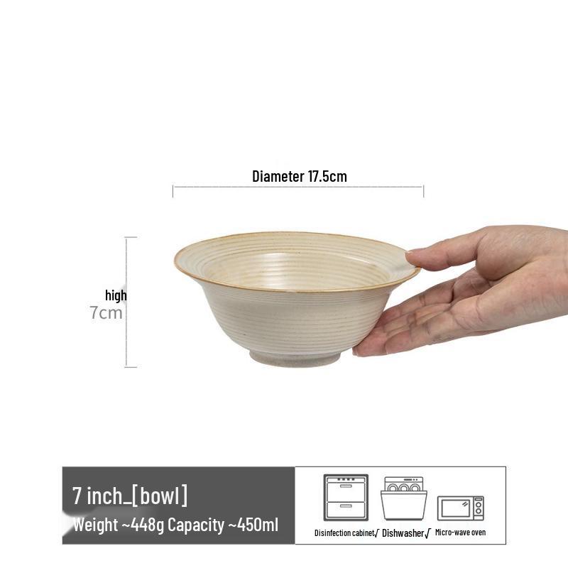 Ретро Керамические Большие Миски для Супа и Овощей - Практичная Посуда для Одной Порции