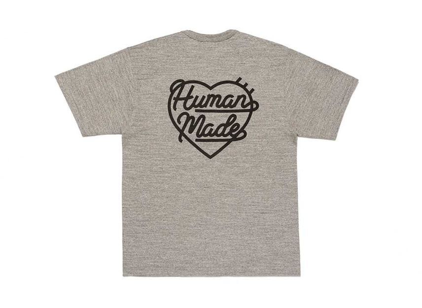 Футболка с карманом HUMAN MADE, серая.