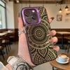 Изящный золотой узор мандалы, жесткий чехол для телефона для Iphone 16 15 14 13 12 11Pro Max Mini, противоударный, защитный от царапин