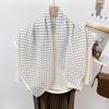 Neck Protection Solid Color Polka Dot Cotton And Linen Square Scarf Silk Scarf Women'S Small Scarf Spring And Summer Foreign Style Scarf Scarf