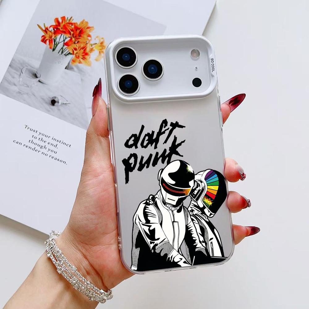 Чехол для телефона Band D-Daft Punk для iPhone 17 16 15 14 13 12 11 Pro Max Air Матовый Лазерный Аврора Ударопрочный Funda