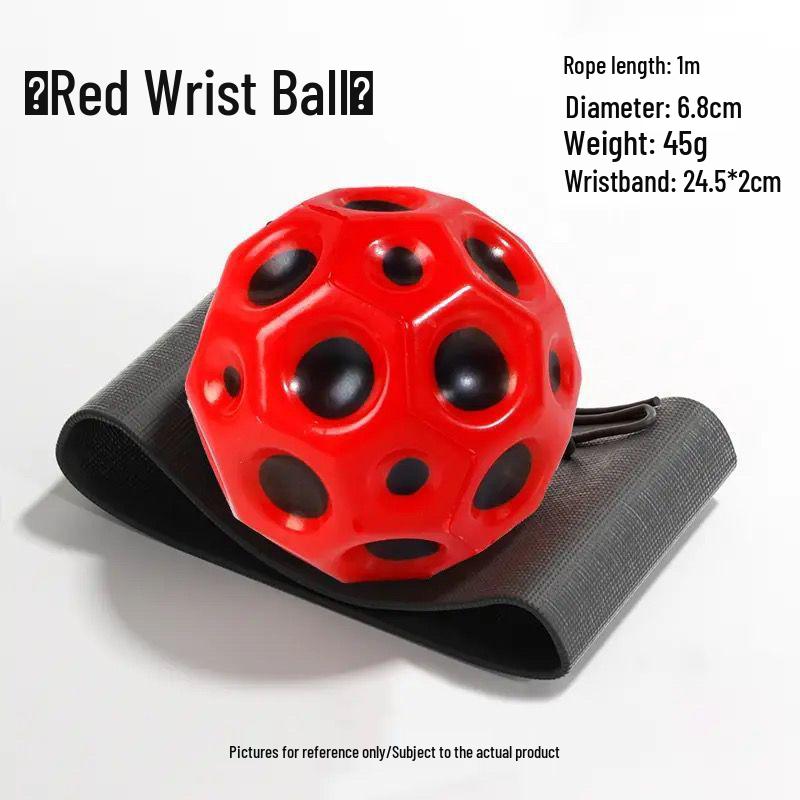 Luminous Rubber Wrist Ball with Elastic Rope - Kids' Rebound Toy for Boys' Boredom Relief