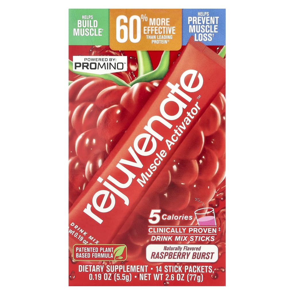 Rejuvenate Muscle Activator™, Drink Mix, Raspberry Burst, 14 Stick Packs, 5.5G (0.19Oz) Each