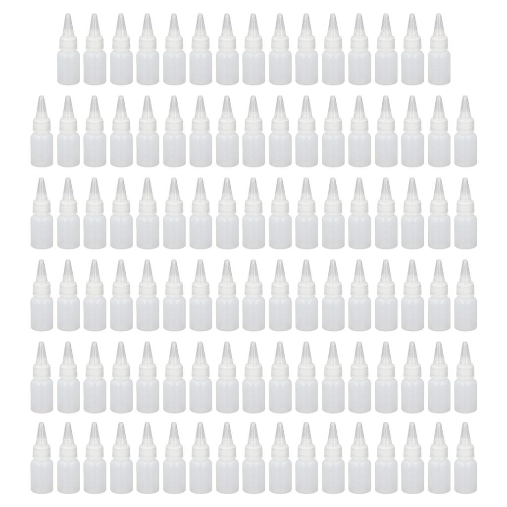 100Pcs Plastic Squeeze Bottles 20ml with Scale Tip Cap for Liquid Condiment Sauce Paint Oil Glue Icing Baking Art Craft