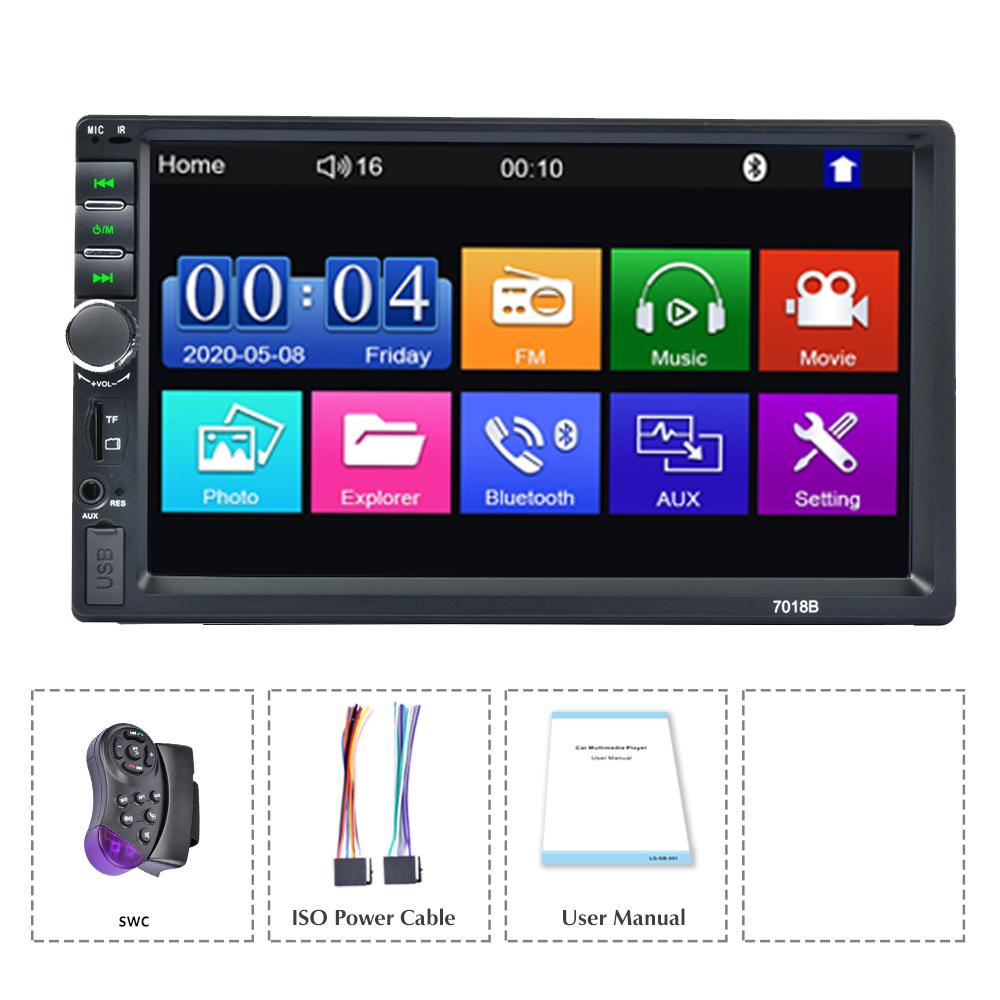 Reakosound 2 Din Car Radio BT Autoradio 7" Touch Screen Mirror Link Multimedia Video Player For Toyota KIA Ford VW Skoda 7018B